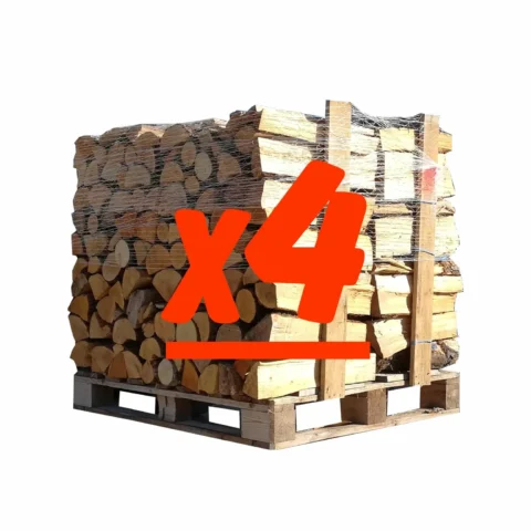 Bûches 50 cm 2 Palettes-Mélange chêne hêtre charme frêne extra sec